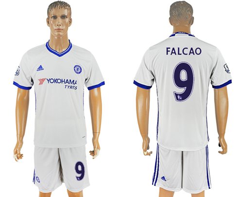 Chelsea #9 Falcao White Soccer Club Jersey